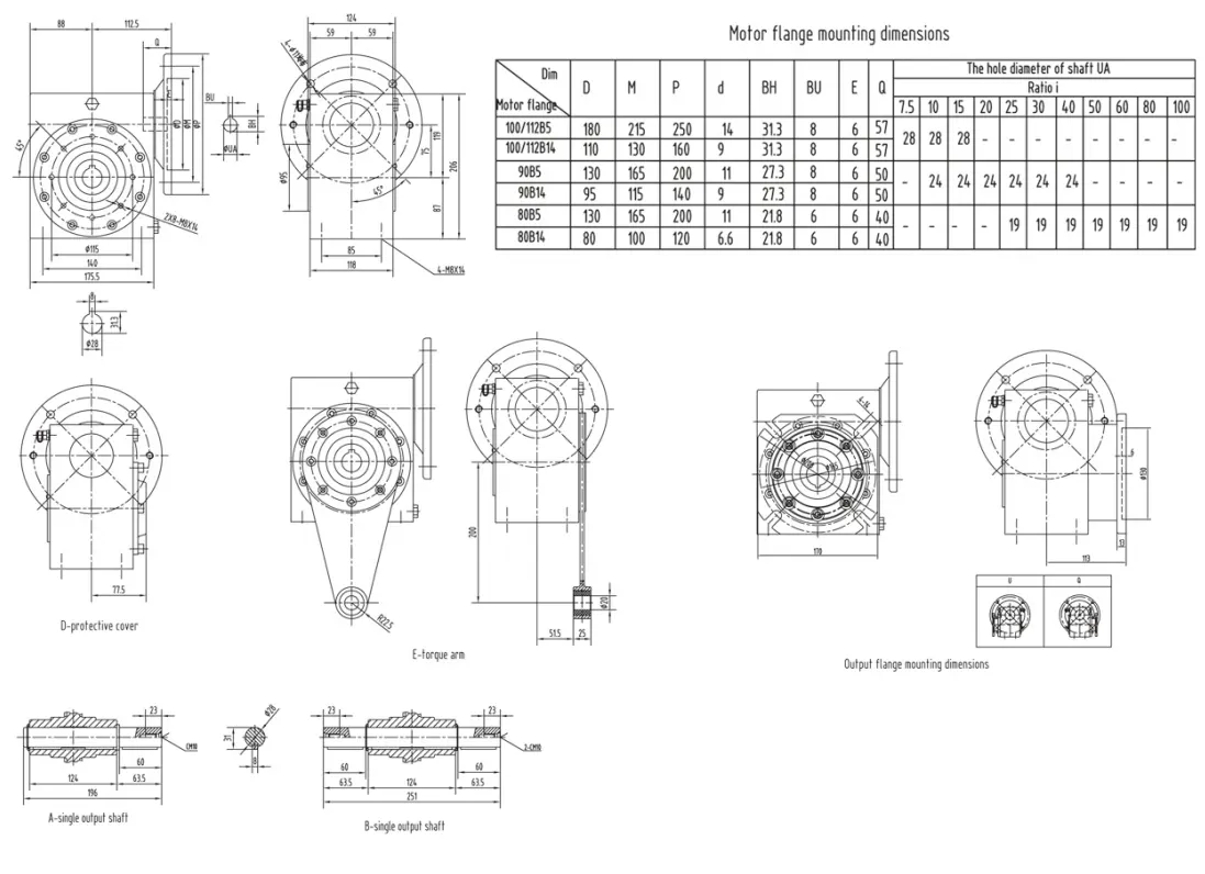 RDF-GMSS75 Stainless Steel Worm Reducer