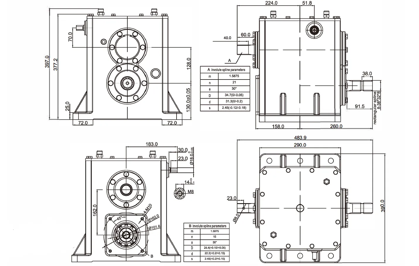 Grader Driven Rake Gearbox RDF-TBS128 for Crawler Rotary Cultivator