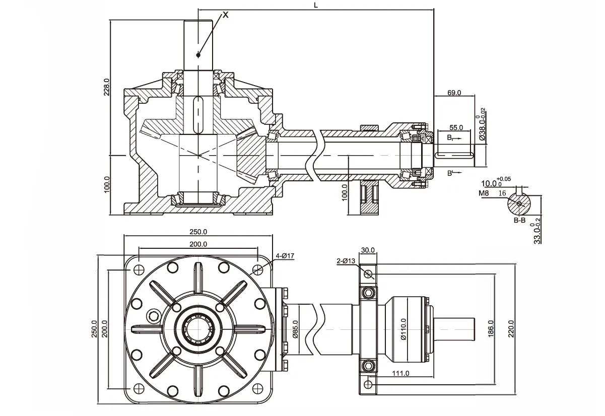 Grader Driven Rake Gearbox EP100 for Rotary Tillers
