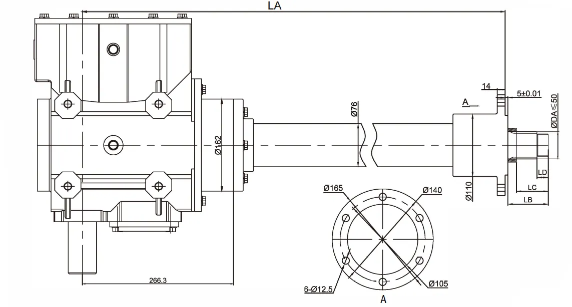 Grader Driven Rake Gearbox EP112 for Variable Speed Rotary Tillers and Beaters