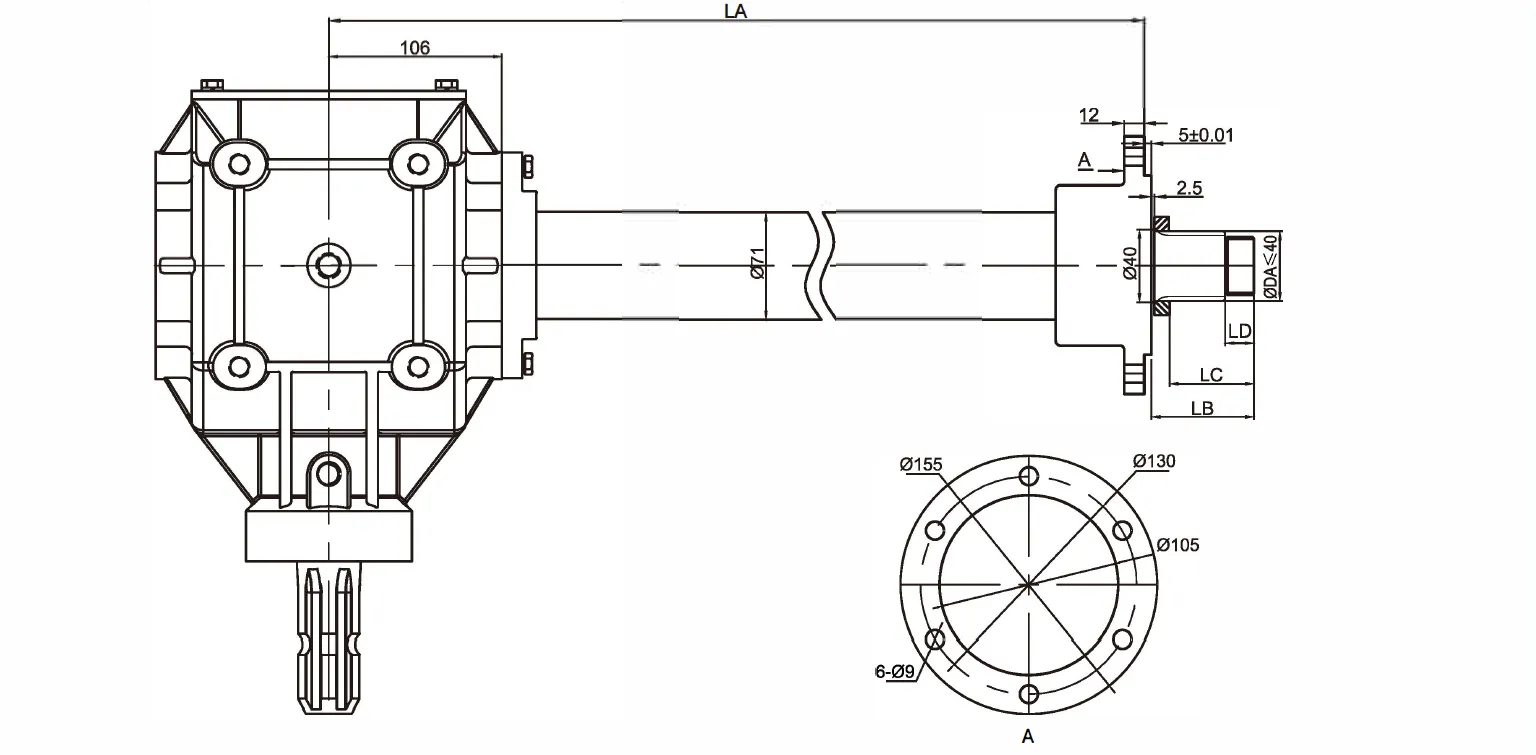 Grader Driven Rake Gearbox EP190 for Variable Speed Rotary Tillers and Beaters