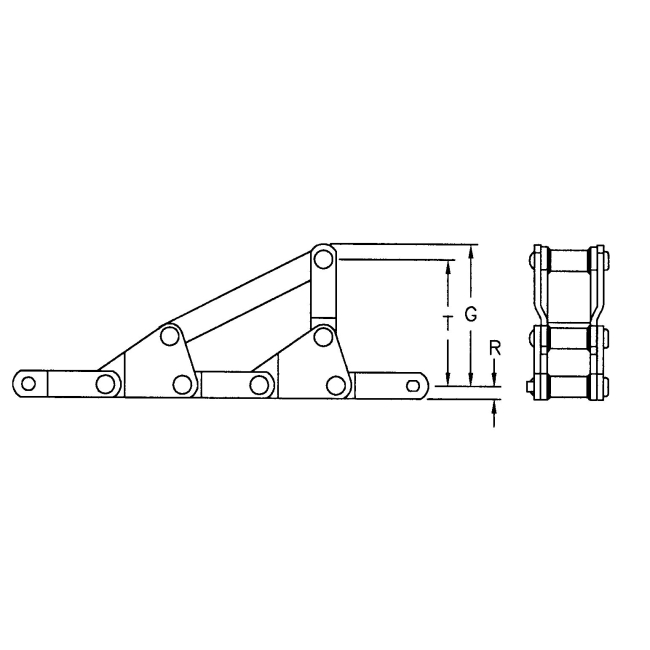 WH132 Welded Steel Mill Chain With Side Lift Attachment