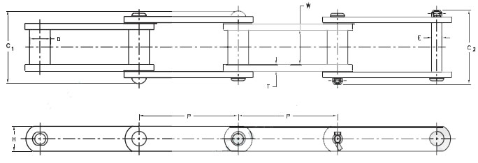 Bushed Steel Chain SS Class SS188 SS131 SS102B SS111 SS110 SS833 SS856 SS857