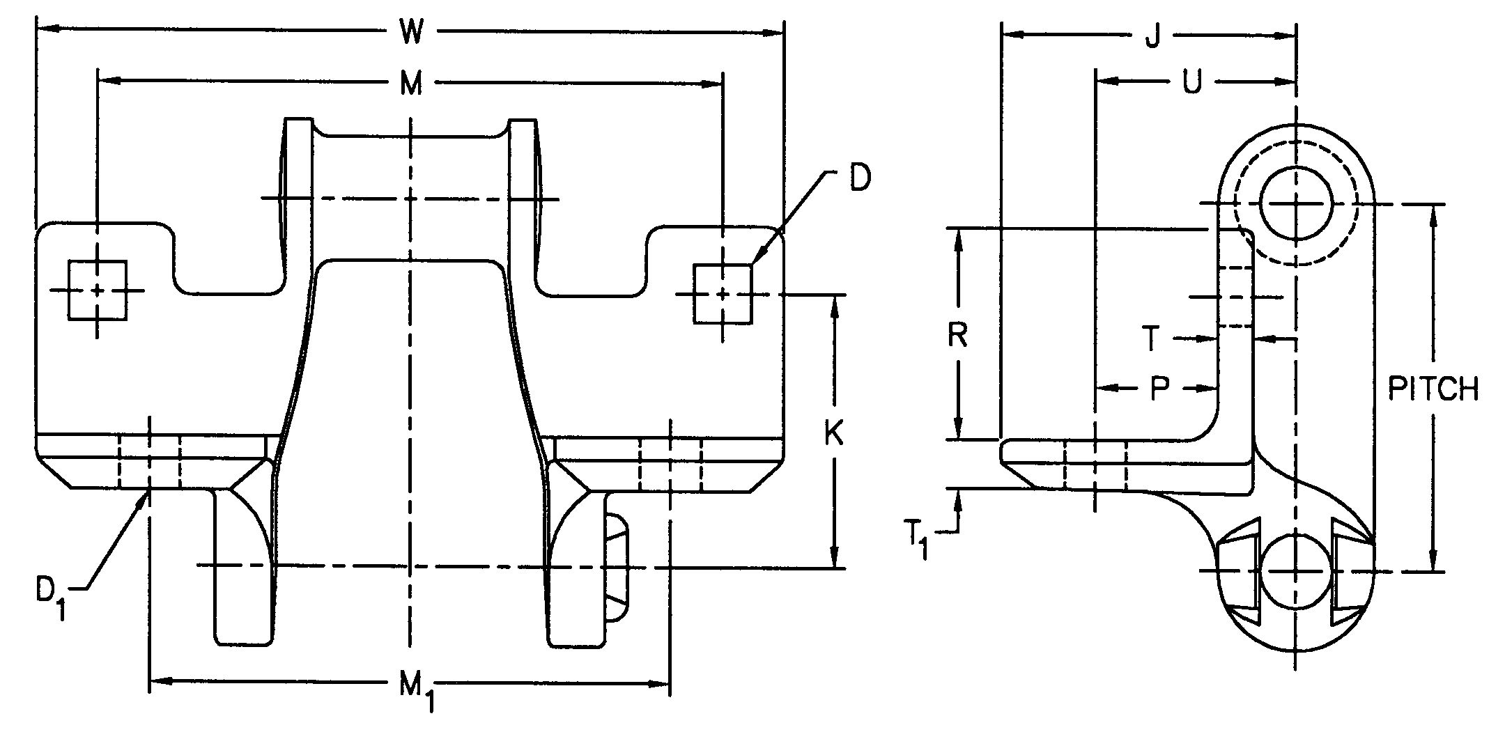 H74-F4 H78-F4 H Class Mill Chain With F4 Attachment