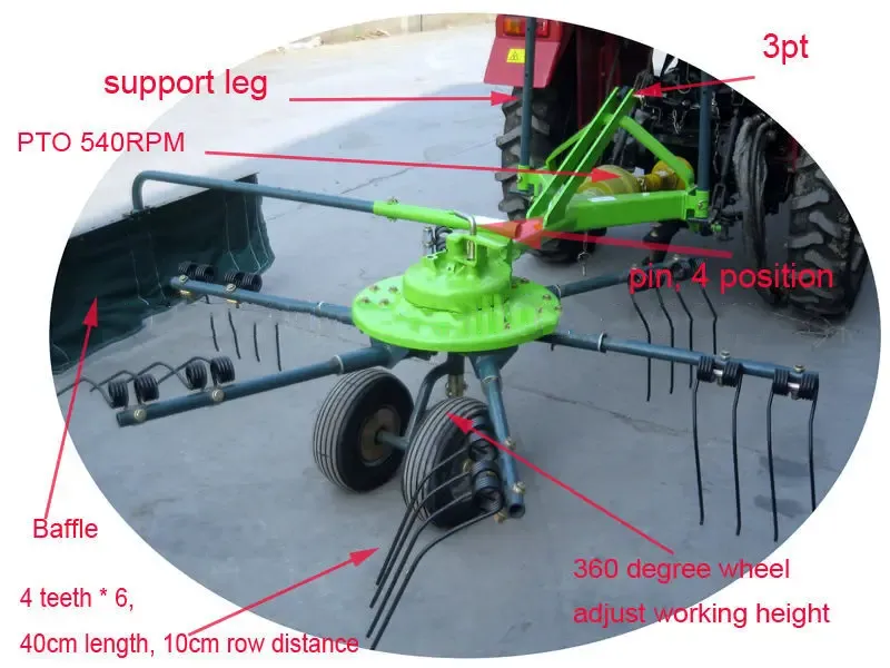 Small Hay Rake/Hay Tedder/Rotary Hay Rake RXHR2500 for Collect Grass and Spread Hay