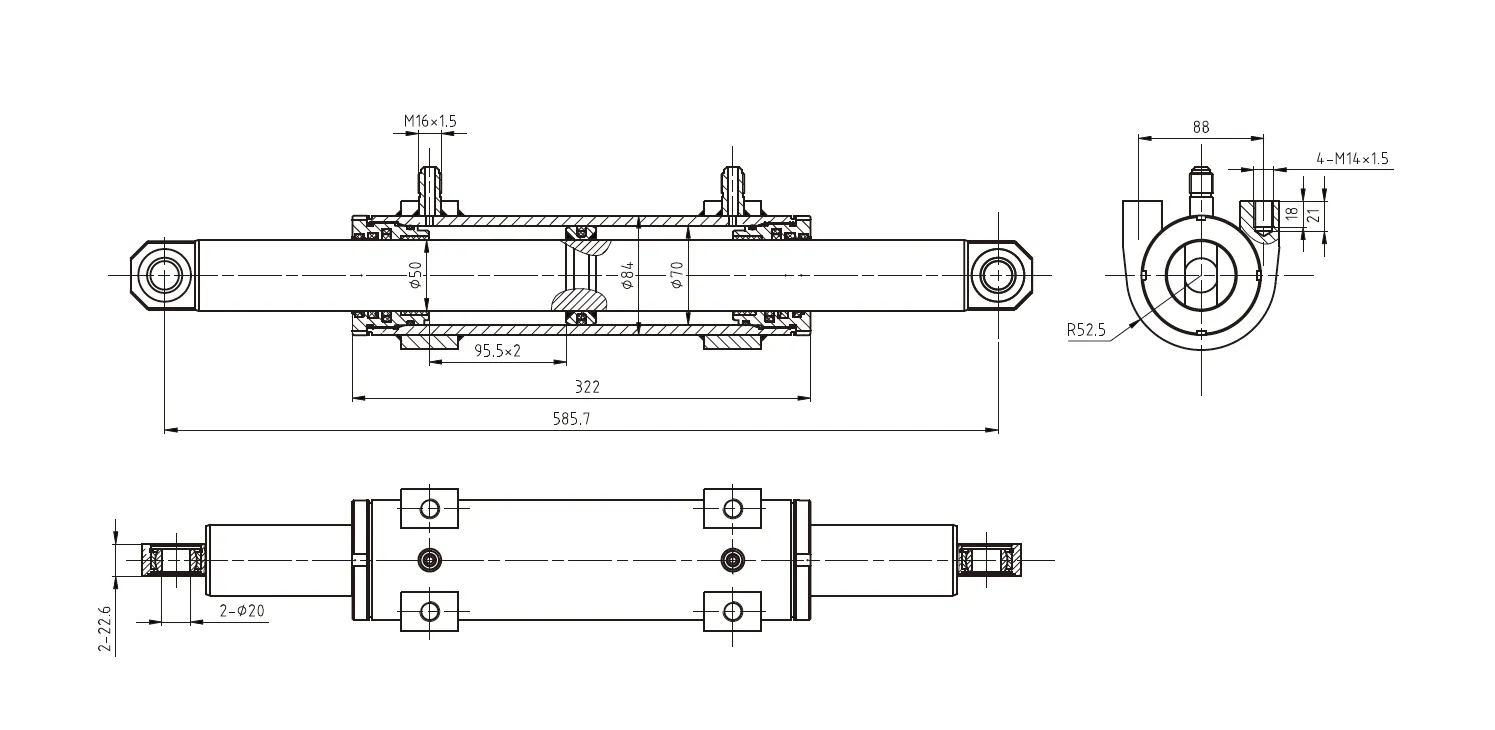 HCYY11112002 Forklift Steering Cylinder