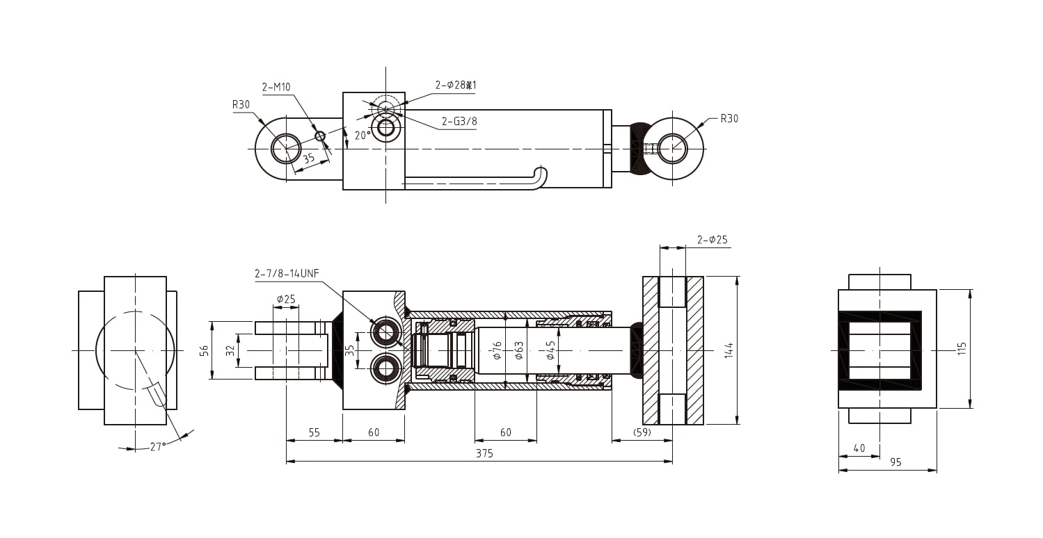 HCYY11112008 Upper Leveling Cylinder For Aerial Work Vehicles