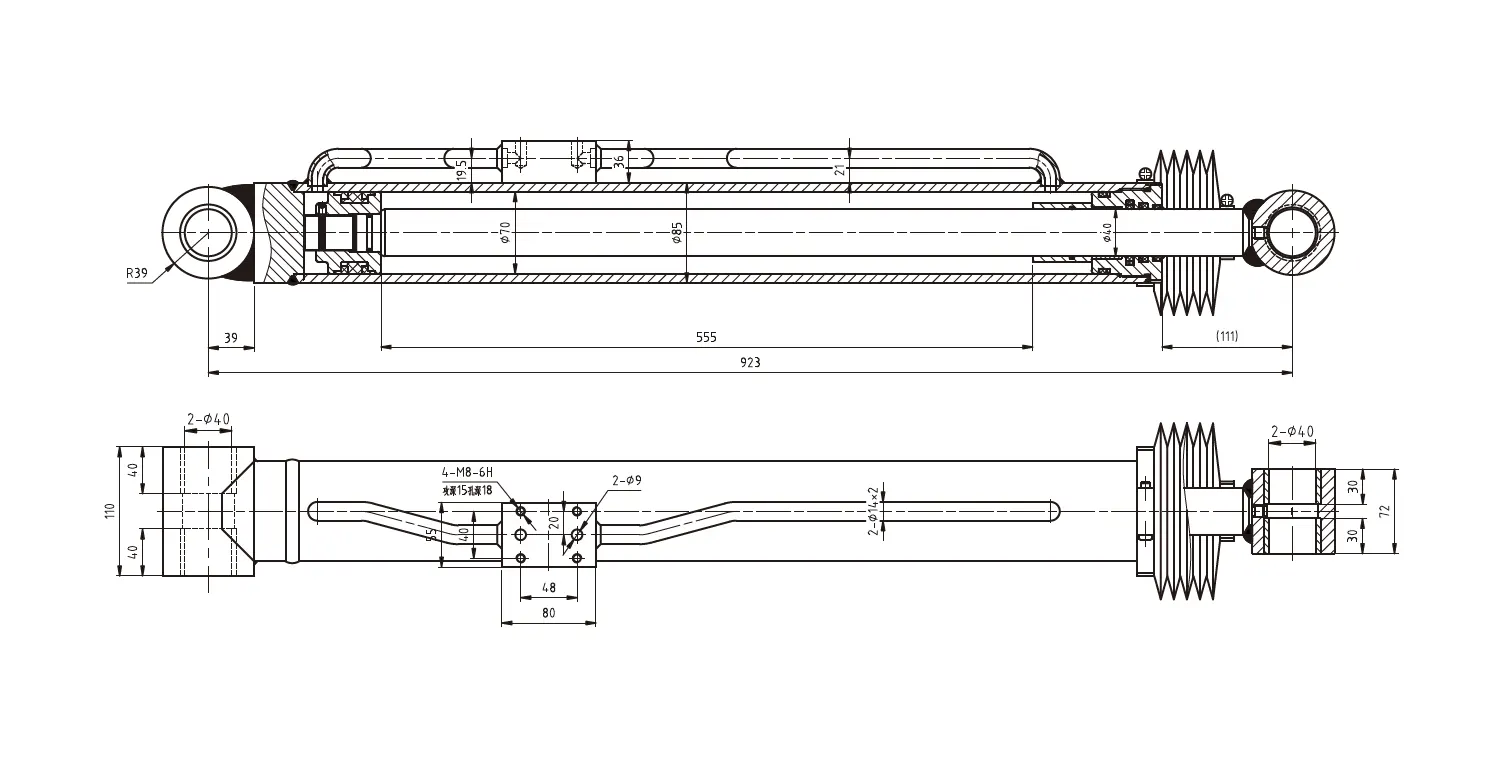 HCYY11112010 Main Boom Angle Cylinder For Aerial Work Vehicles