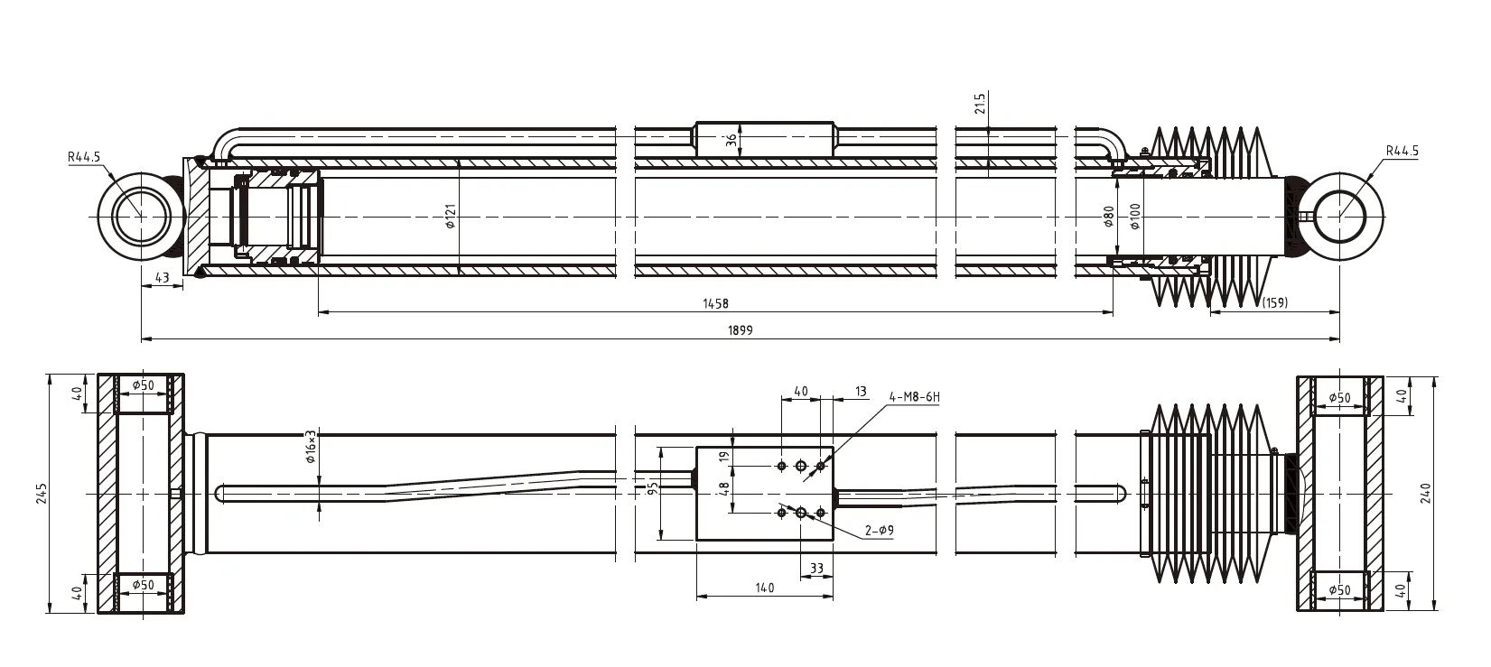HCYY11112011 Folding Boom Angle Cylinder For Aerial Work Vehicles