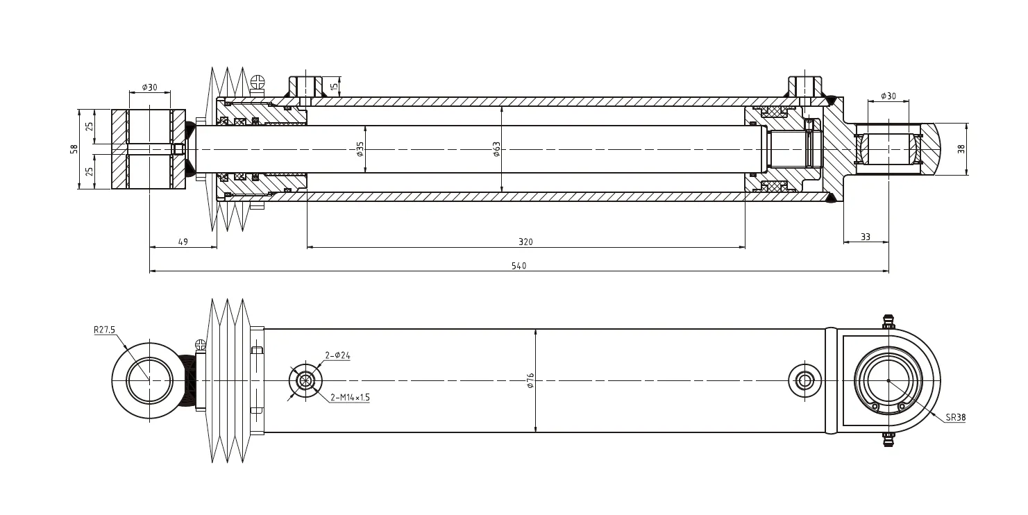 HCYY11112012 Steering Cylinder For Aerial Work Vehicles