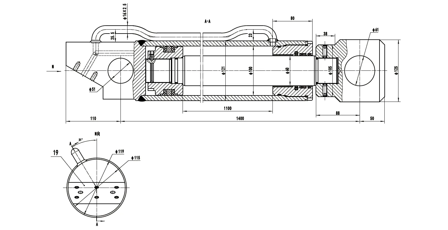 HCYY11112015 Telescopic Cylinder For Environmental Protection