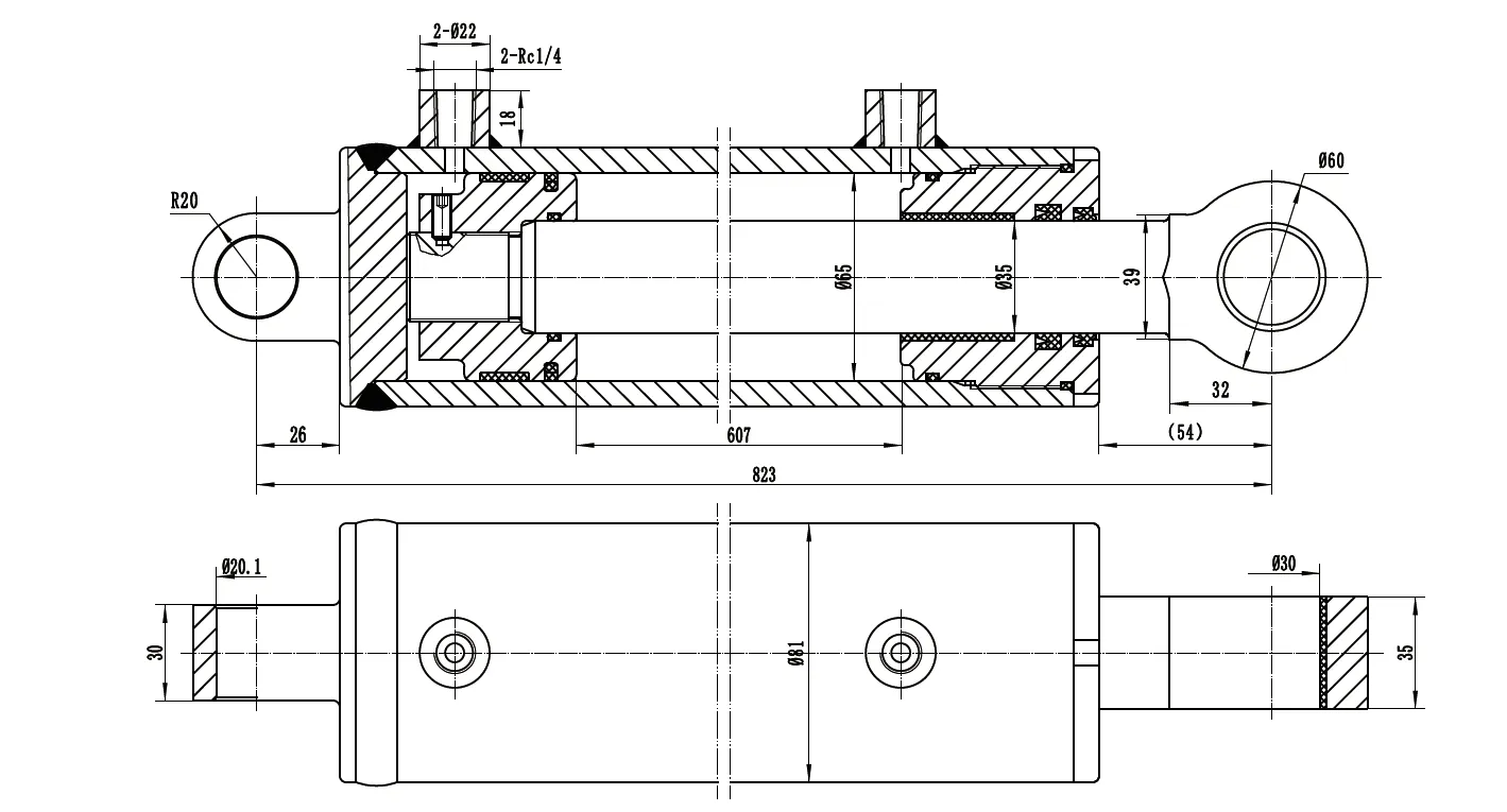 HCYY11112016 Grain Tank Lifting Cylinder For Agricultural Machinery