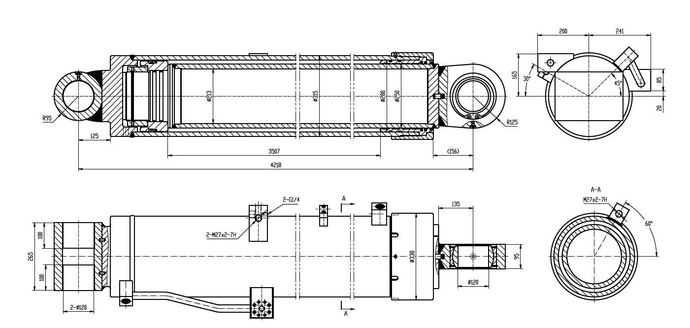 HCYY11112021 Main Boom Angle Cylinder For Truck Cranes
