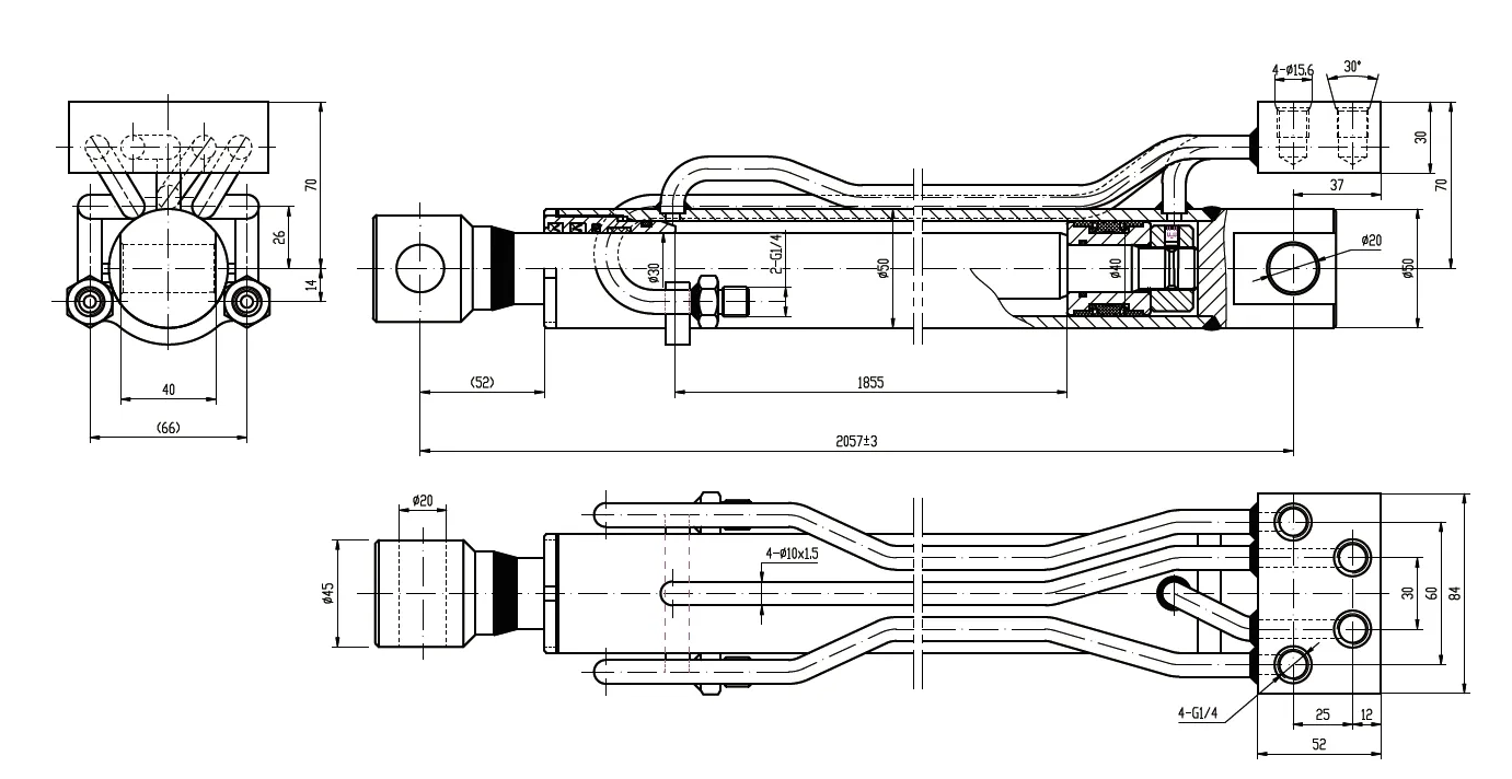 HCYY11112024 Front Cylinder For Opening Rack Support For Truck Cranes