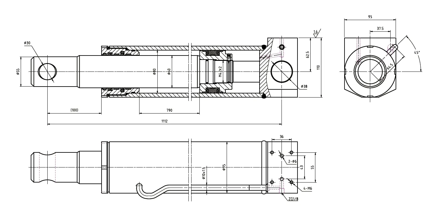HCYY11112025 Front Cylinder For Frame Support For Truck Cranes