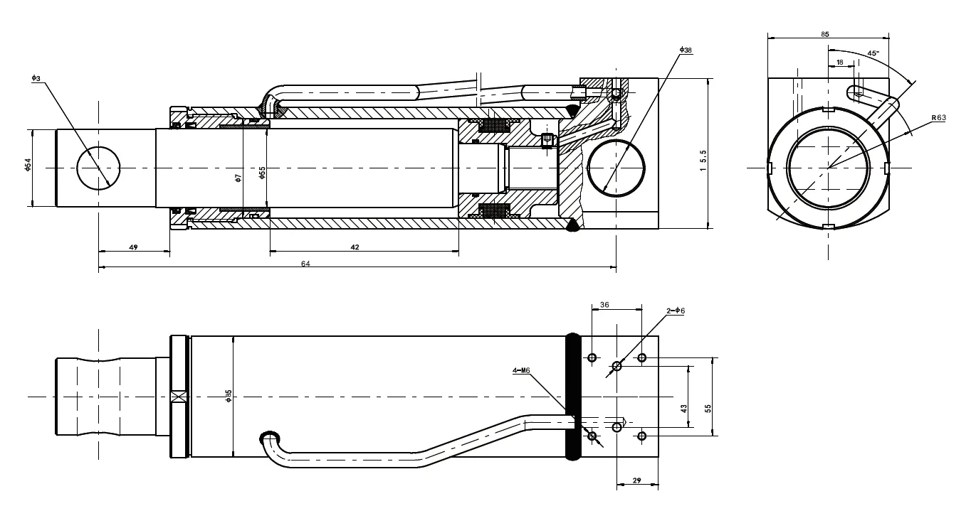HCYY11112027 Behind Cylinder For Frame Support For Truck Cranes
