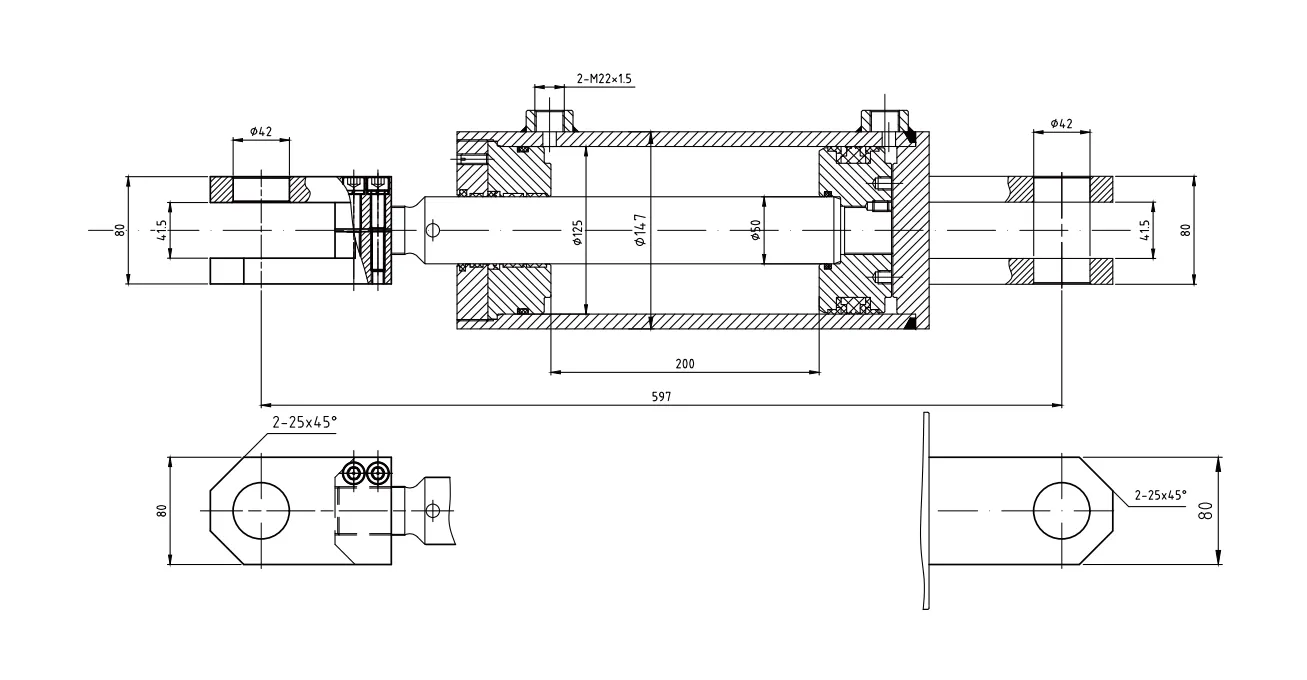 HCYY11112030 Cylinder For Forklift Accessories