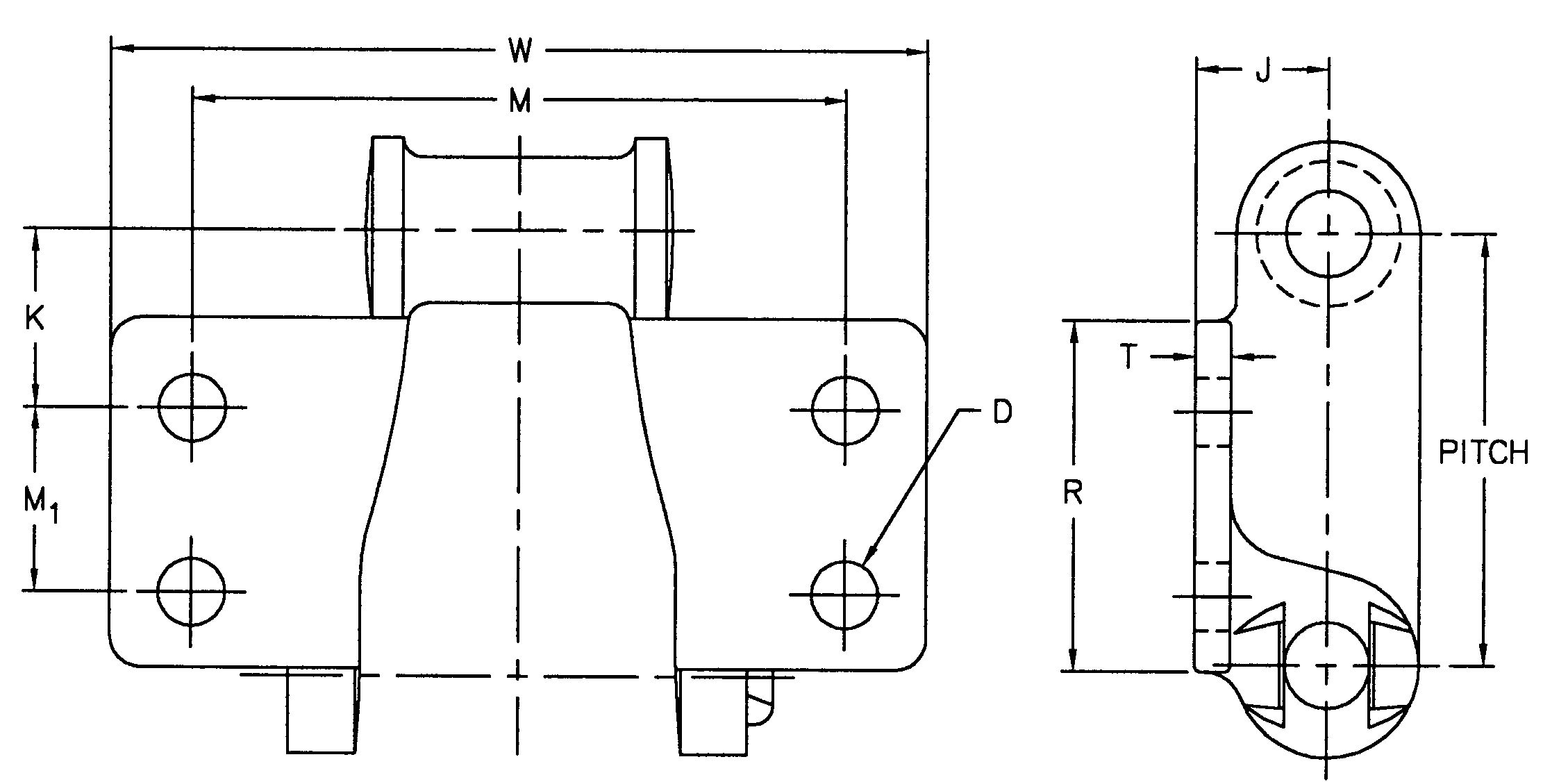 H Class Mill Chain with K2 Attachment H78-K2 H82-K2 H124-K2