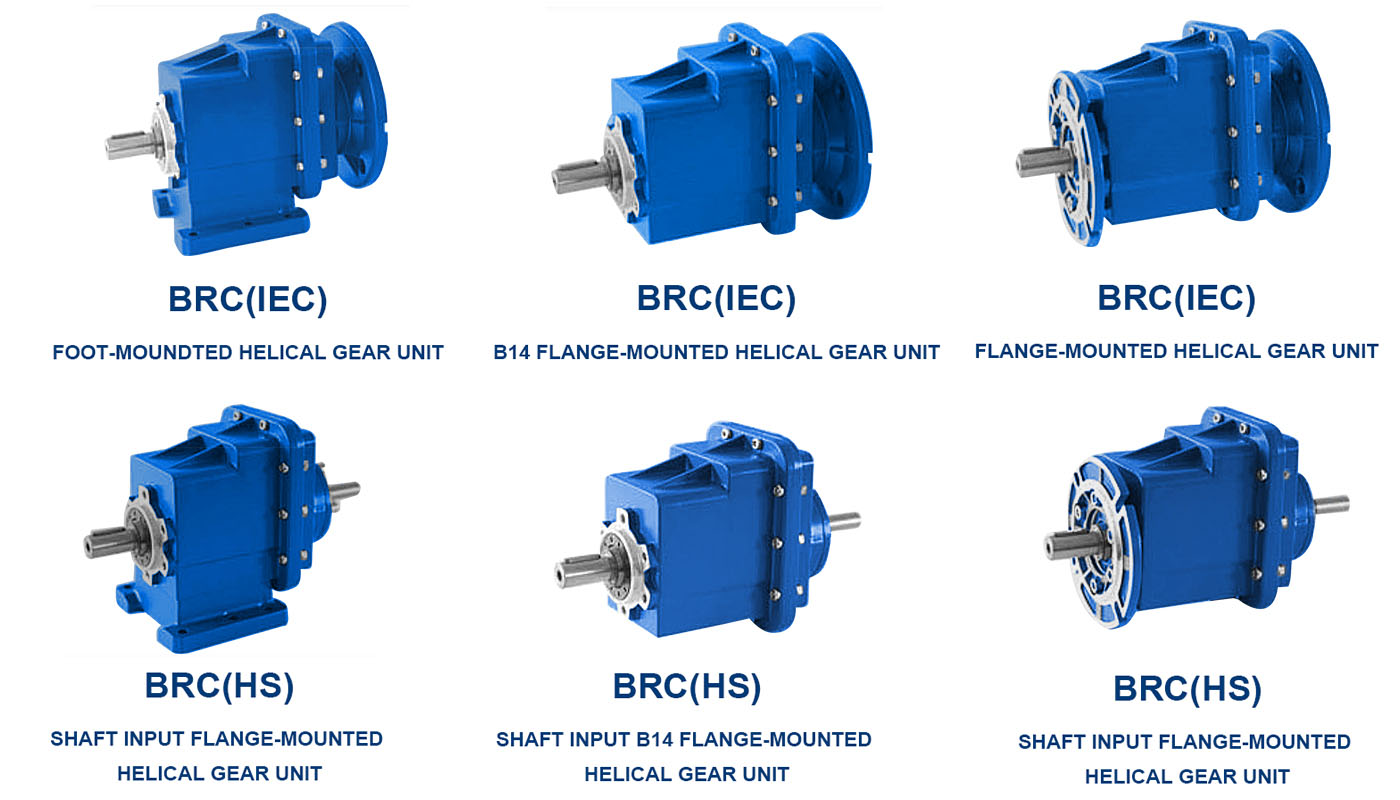 RC Series B14 Flange Mounted Inline Helical Gearbox (Helical Gear Reducer)