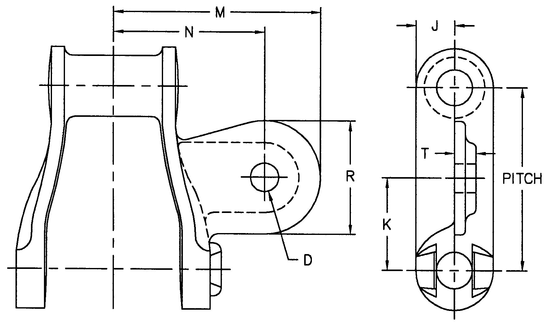 H Class Mill Chain with A1 Attachment H78-A1R H78-A1L