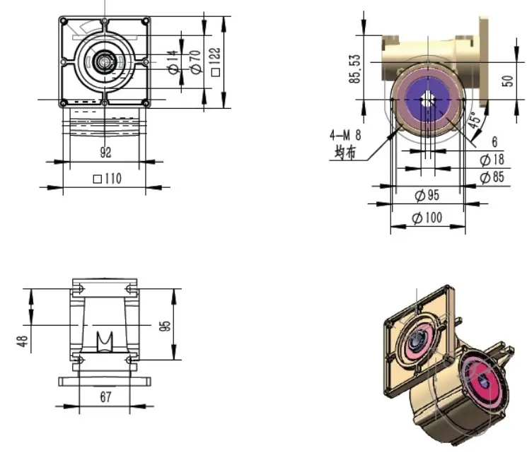 HFRV050 Worm Gear Reducer for Irrigation Industry