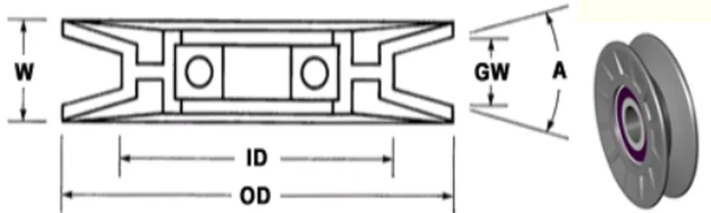 High Strength Durability V-belt Idler Pulleys