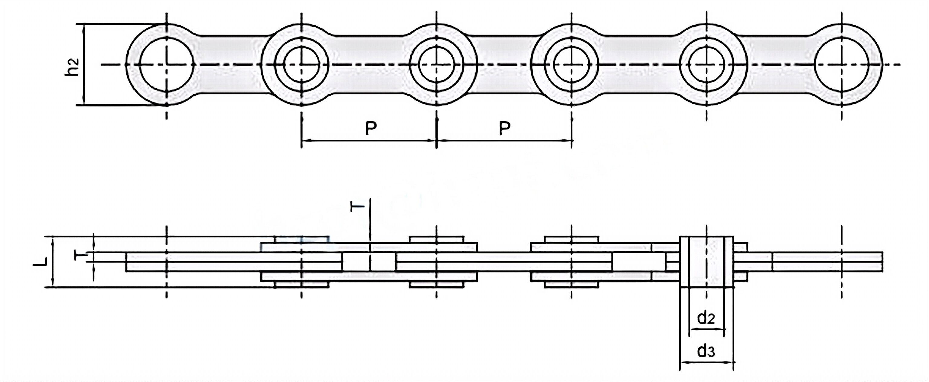 Hollow Pin Leaf Chains FL36