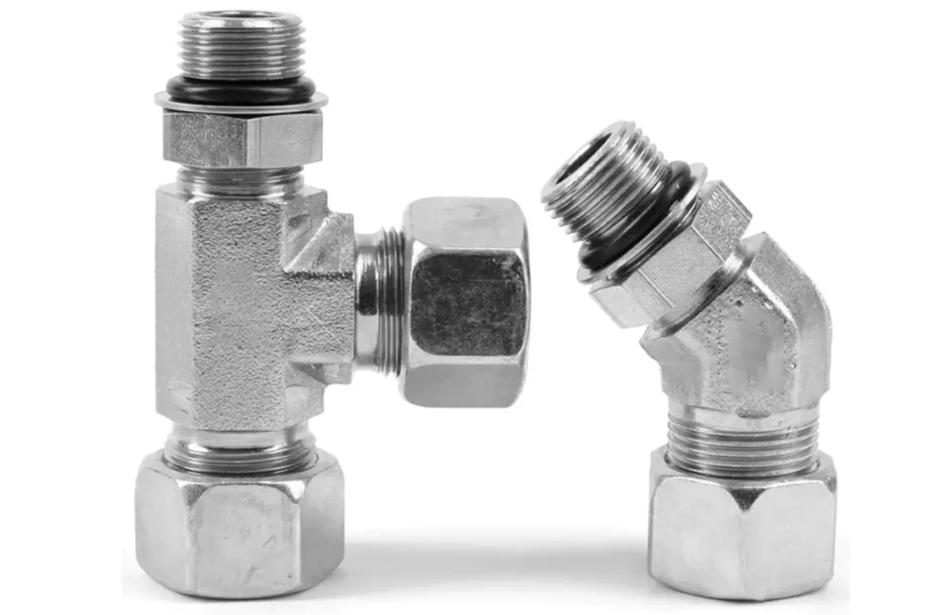 Adjustable Lock Nut 45° Elbow-VEE-UNF Hydraulic Fittings