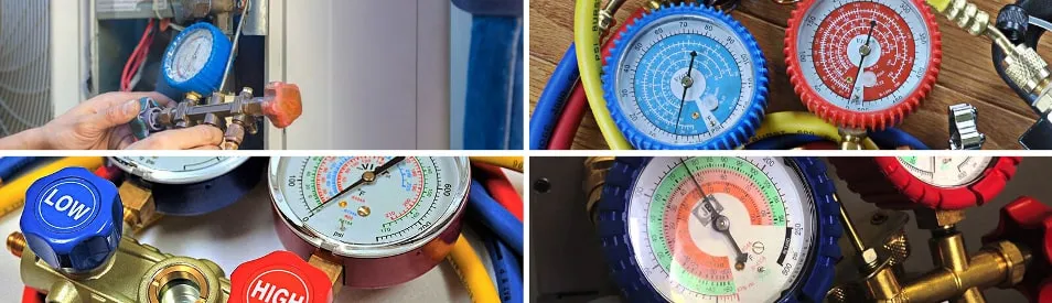 HVAC Manifold Gauge Set (HVAC Manifold Gauge Kit) TMG-2K for Test & Evacuate and Fill Air Conditioning Systems