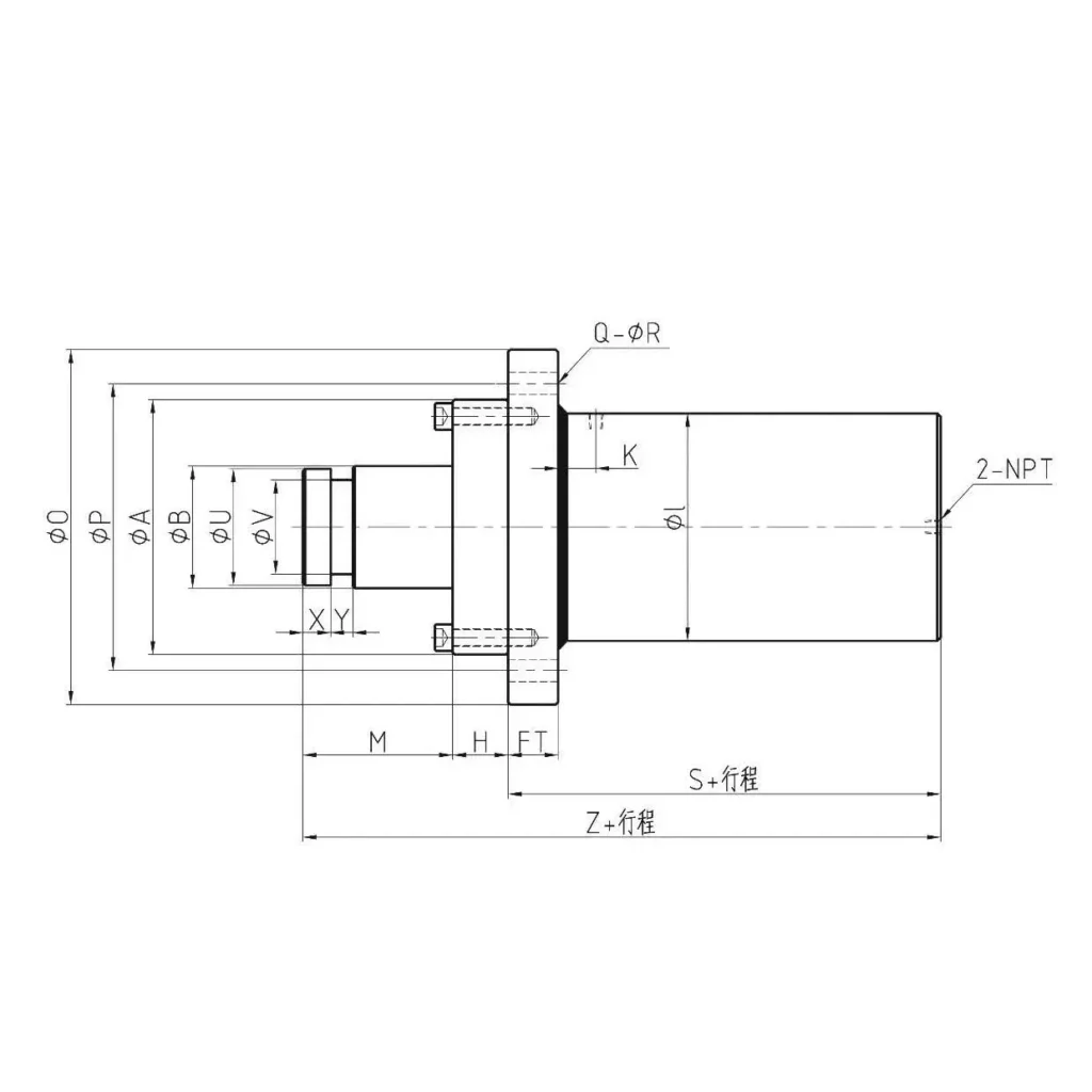 HROB Type Standard B Type Circular Hydraulic Cylinder
