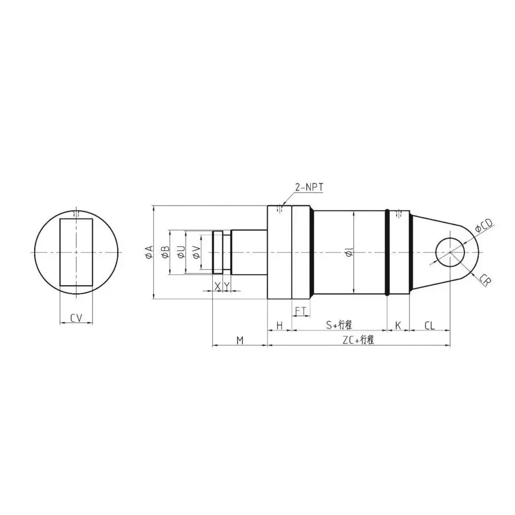 HROC Single Trunnion Type Circular Hydraulic Cylinder