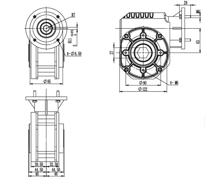 HRV063 Worm Gear Reducer for Firefighting Equipment