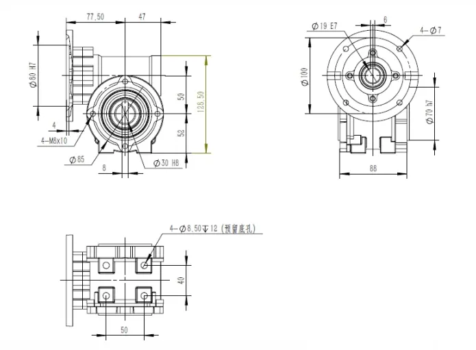 HSRV050 Worm Gear Reducer for Car Washing Machine