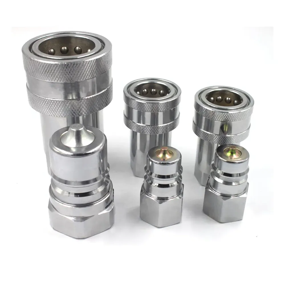 KZF 1-1/4 inch BSPT/BSPP/NPT thread 304/316 stainless steel push to connect hydraulic fittings&liquid quick disconnect fittings