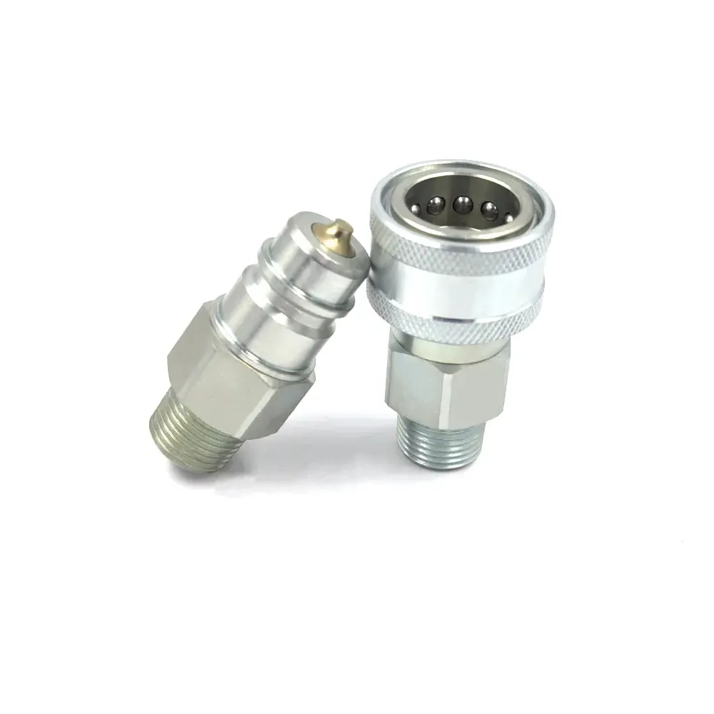KZF 1-1/4 inch BSPT/BSPP/NPT thread 304/316 stainless steel push to connect hydraulic fittings&liquid quick disconnect fittings