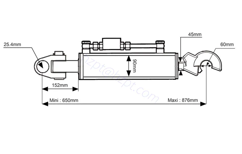Cat 3/3 Hydraulic Top Link 650-876mm for John Deere 6090 6095 6100 6105 Tractor