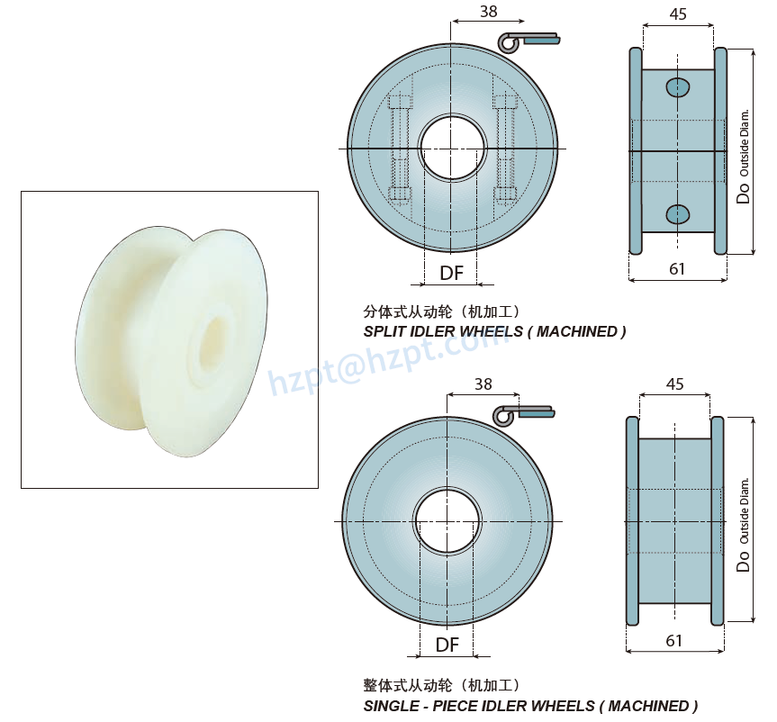 Sprockets and Idler Wheels for 812/815/881M/820/ 802/805/881BEVEL/881TAB Chain