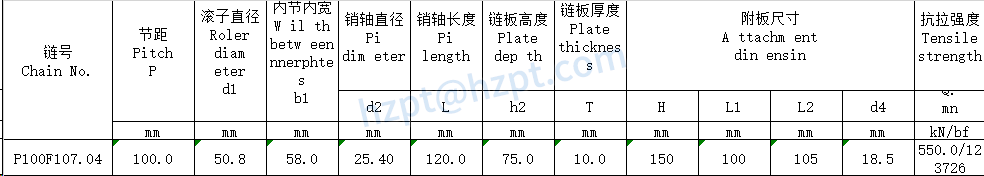 Conveyor Chains for Elevator P100F107.04
