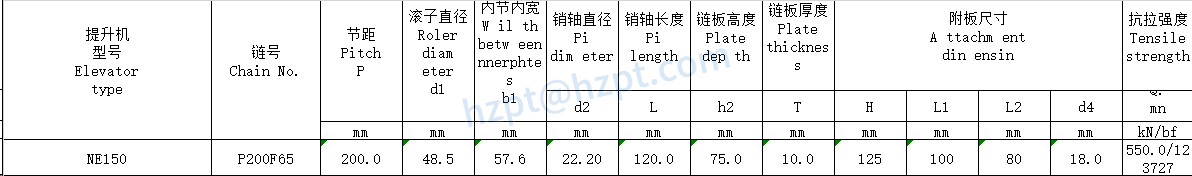 Conveyor Chains for Elevator P200F65 Elevator type NE150