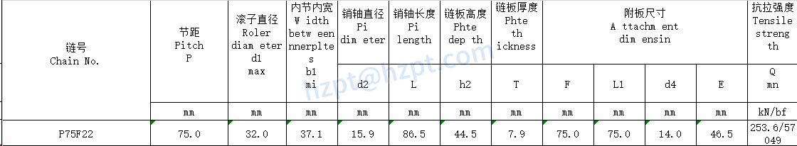 Conveyor Chains for Elevator P75F22