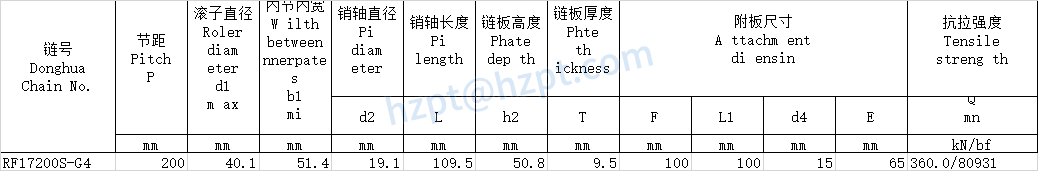 Conveyor Chains for Elevator RF17200S-G4