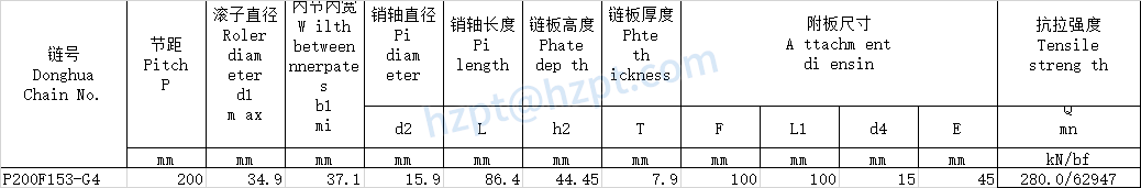 Conveyor Chains for Elevator P200F153-G4