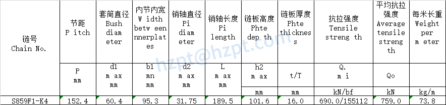Conveyor Chains for Elevator S859F1-K4