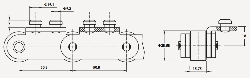 Industrial Freezer Chain P50.8FTC15.75-D