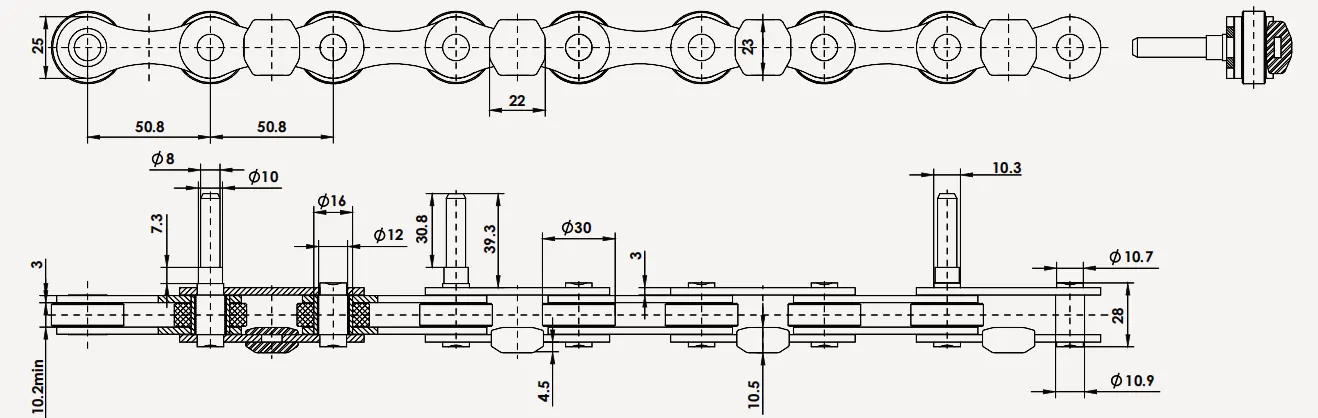 Industrial Freezing Chain P50.8FTC10.2-E