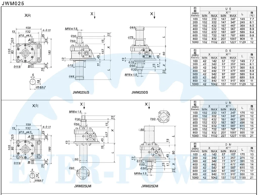JWM Series Trapezoid Screw Jacks for Lifting Equipment