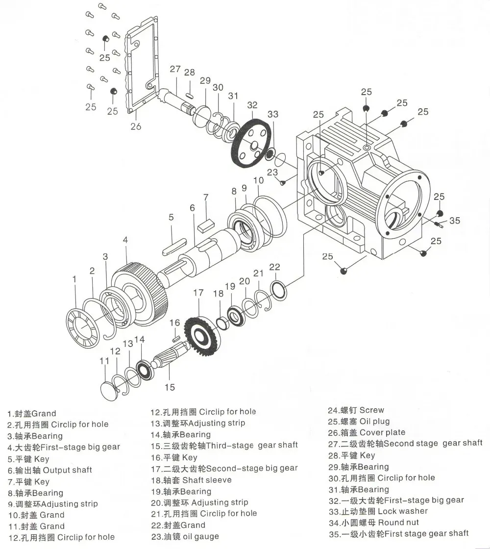 KAF Series Hollow Shaft Output Helical Bevel Gearbox with Flange Mounted