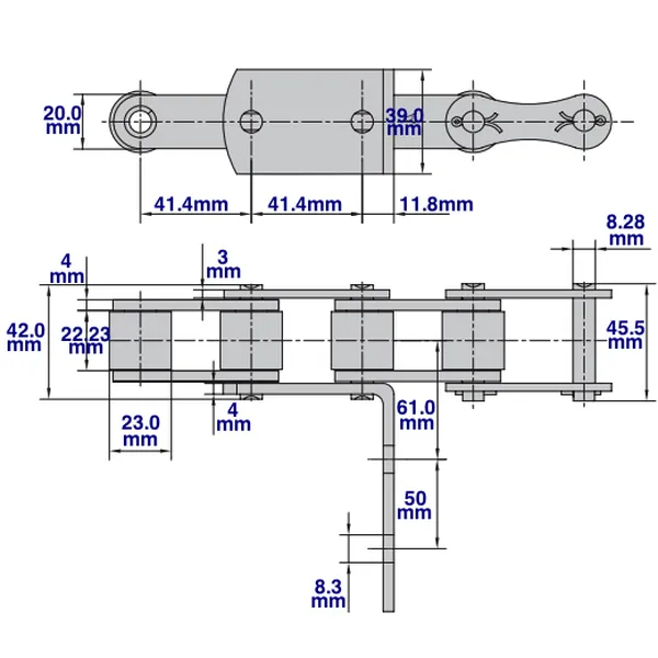 S55 Agricultural Roller Chain