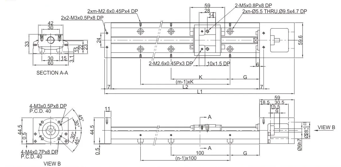 KK60 Light Duty Linear Guideway