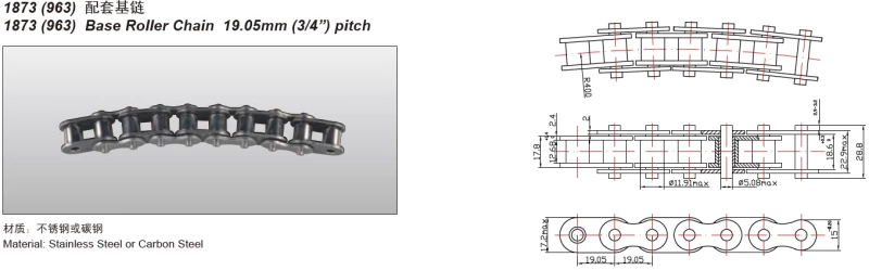 Plastic Conveyor Chains With Base Roller Chains Replacement Of System Plast LF1873-K2400G
